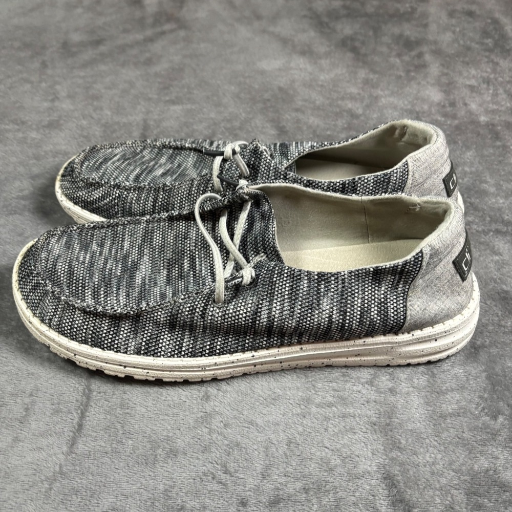 Hey Dude Wendy Sox Dark Grey Knit Slip On Loafers Womens size 11 -121923008